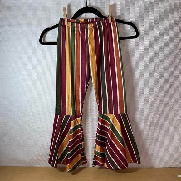 BOUTIQUE Wide Leg Flare Bell Bottom Striped Girls Pants Size 2XL (6/7) - Picture 1 of 5